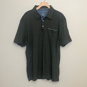 Tahari Army Green Business Casual Polo Shirt